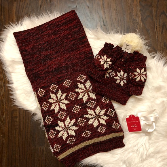 Charter Club Accessories - NWT Charter Club Scarf, Hat, Glove/Mitten Set